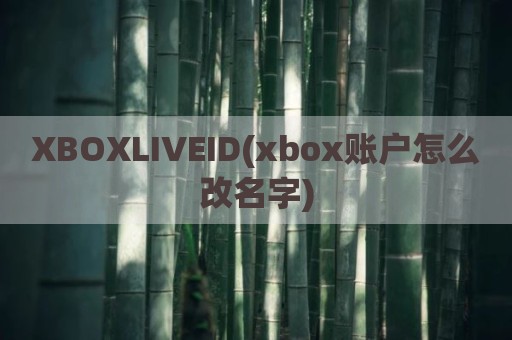 XBOXLIVEID(xbox账户怎么改名字)