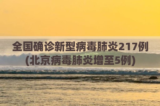 全国确诊新型病毒肺炎217例(北京病毒肺炎增至5例)