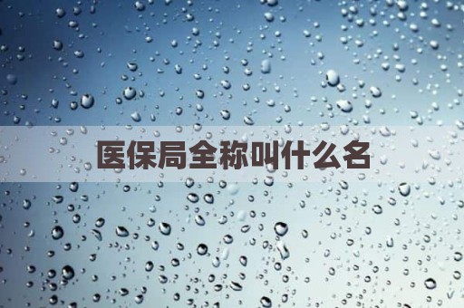 医保局全称叫什么名