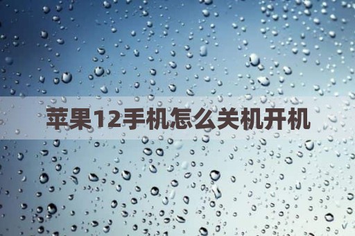 苹果12手机怎么关机开机