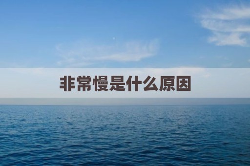 非常慢是什么原因