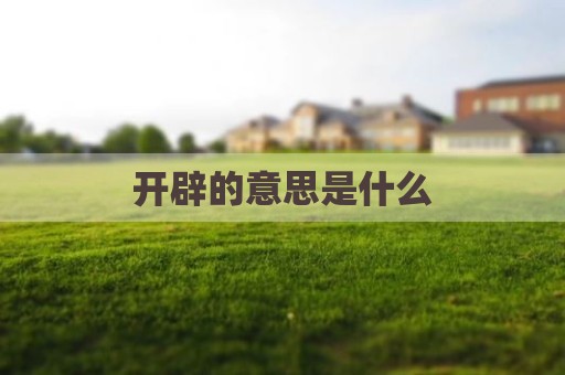 开辟的意思是什么