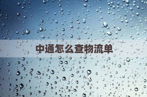 中通怎么查物流单
