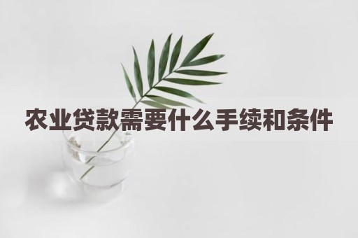 农业贷款需要什么手续和条件
