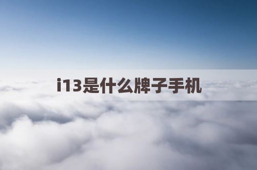 i13是什么牌子手机