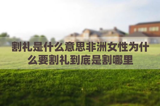 割礼是什么意思非洲女性为什么要割礼到底是割哪里