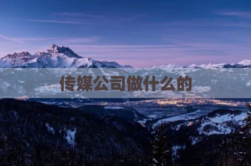 传媒公司做什么的