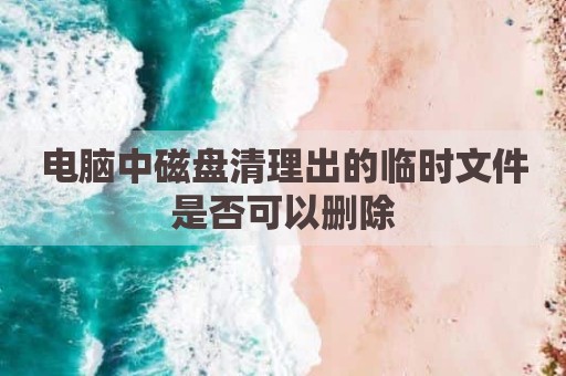 电脑中磁盘清理出的临时文件是否可以删除