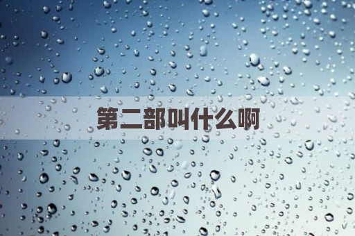第二部叫什么啊