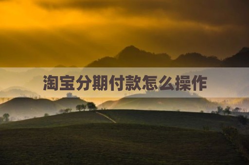淘宝分期付款怎么操作