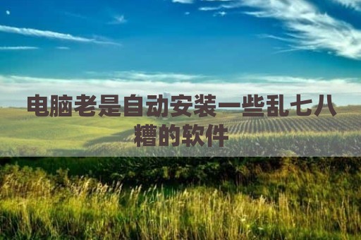 电脑老是自动安装一些乱七八糟的软件