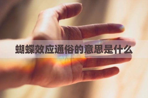 蝴蝶效应通俗的意思是什么