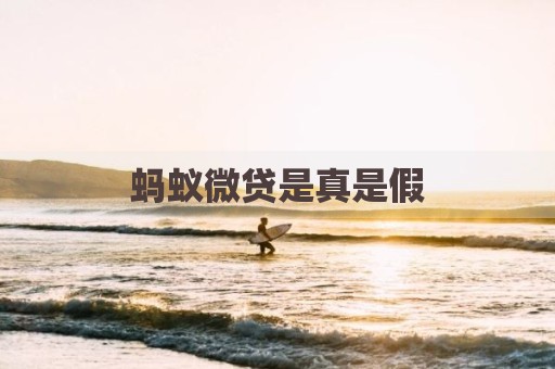 蚂蚁微贷是真是假