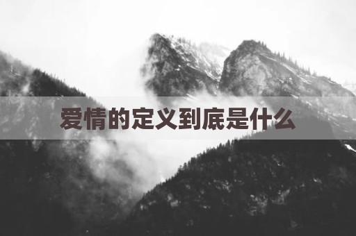 爱情的定义到底是什么