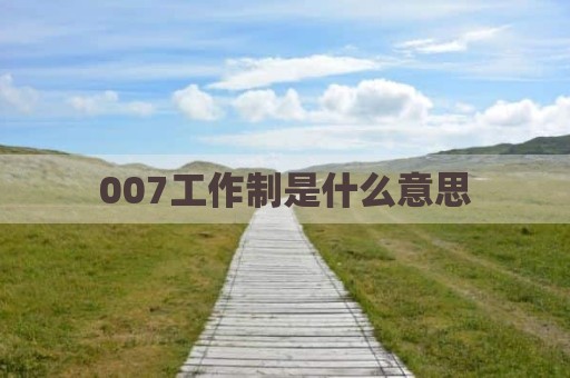 007工作制是什么意思