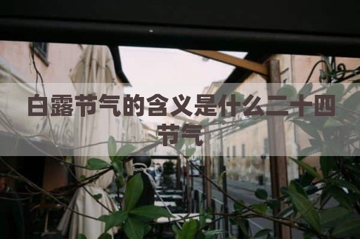 白露节气的含义是什么二十四节气