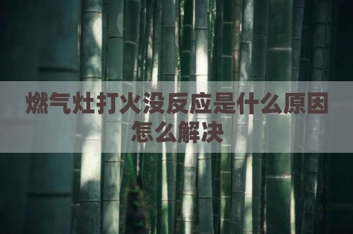 燃气灶打火没反应是什么原因怎么解决