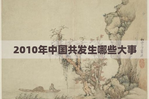 2010年中国共发生哪些大事