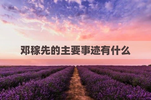 邓稼先的主要事迹有什么
