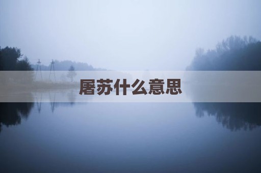 屠苏什么意思