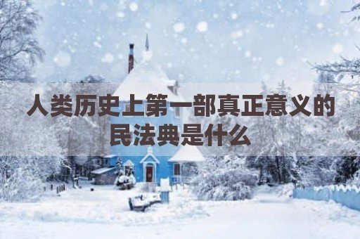 人类历史上第一部真正意义的民法典是什么