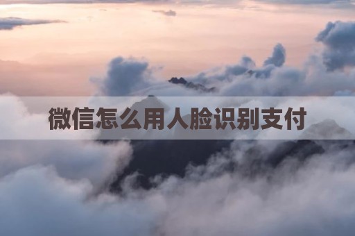 微信怎么用人脸识别支付
