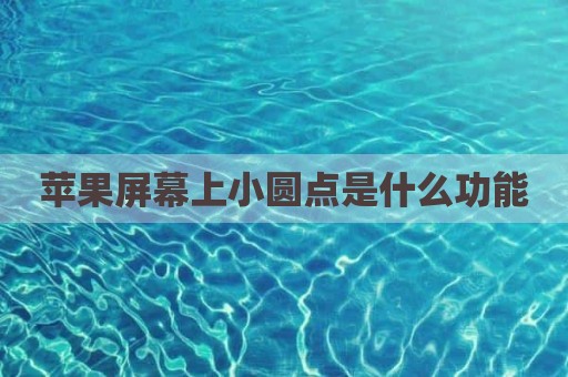 苹果屏幕上小圆点是什么功能