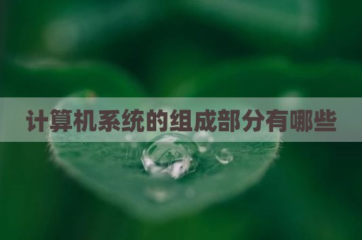 计算机系统的组成部分有哪些