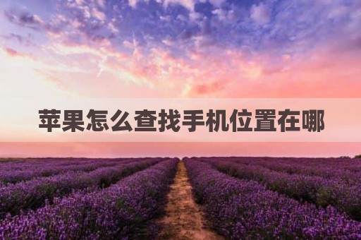 苹果怎么查找手机位置在哪