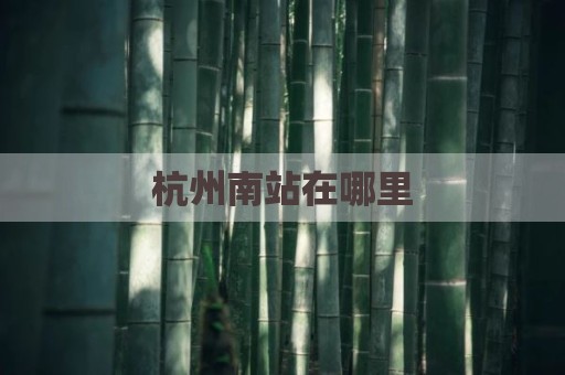 杭州南站在哪里
