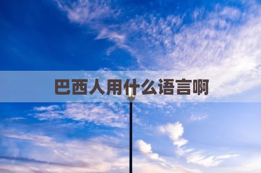 巴西人用什么语言啊