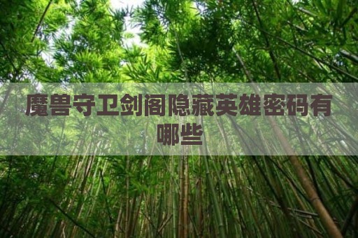 魔兽守卫剑阁隐藏英雄密码有哪些