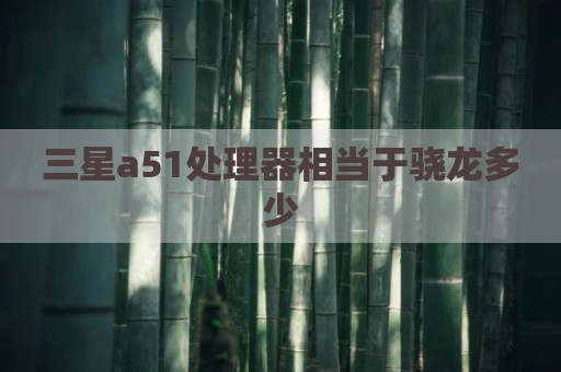 三星a51处理器相当于骁龙多少