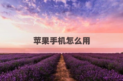 苹果手机怎么用