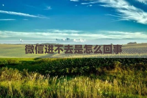 微信进不去是怎么回事
