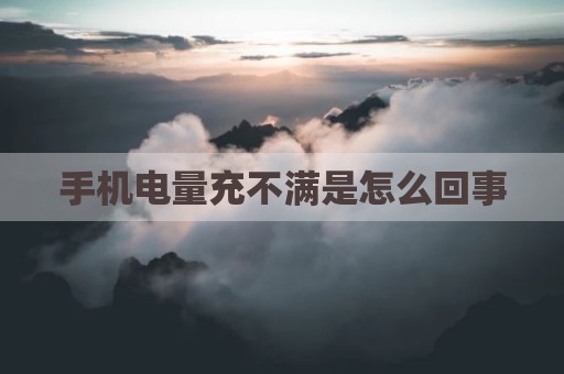 手机电量充不满是怎么回事