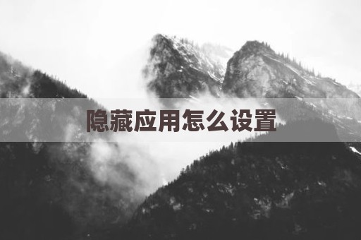 隐藏应用怎么设置