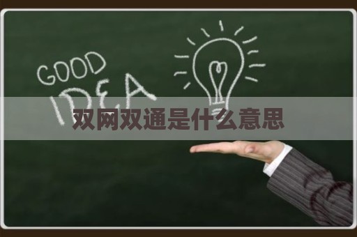 双网双通是什么意思