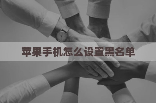苹果手机怎么设置黑名单