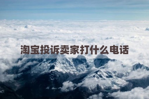 淘宝投诉卖家打什么电话