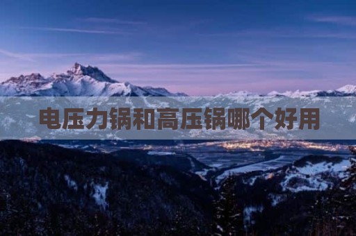 电压力锅和高压锅哪个好用