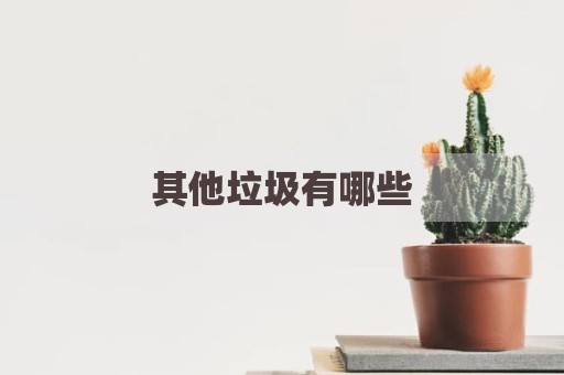其他垃圾有哪些