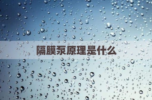 隔膜泵原理是什么