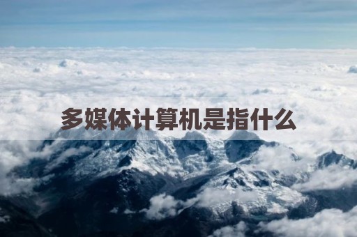多媒体计算机是指什么