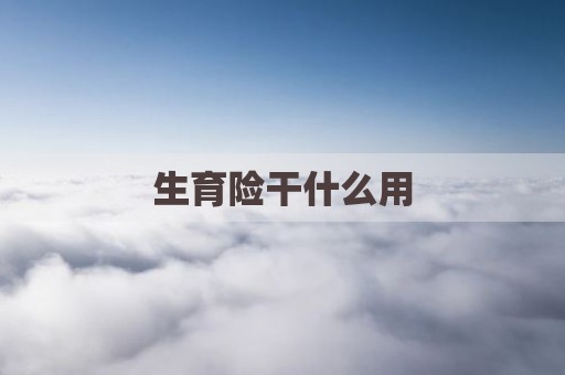 生育险干什么用