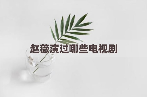 赵薇演过哪些电视剧
