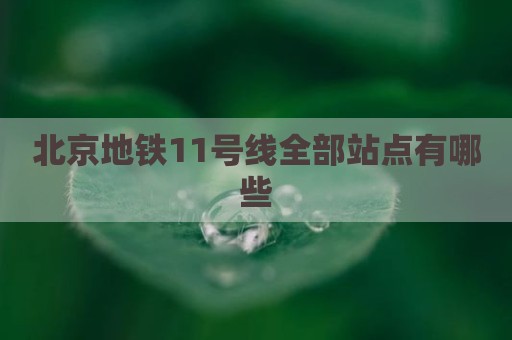 北京地铁11号线全部站点有哪些