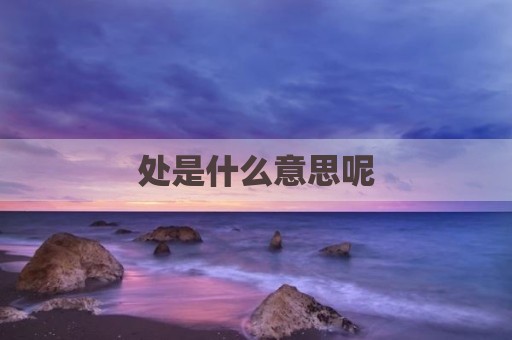 处是什么意思呢