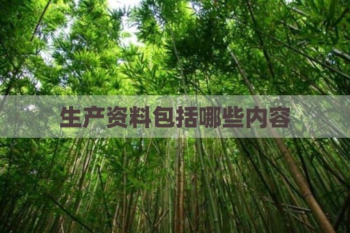 生产资料包括哪些内容