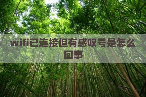 wifi已连接但有感叹号是怎么回事